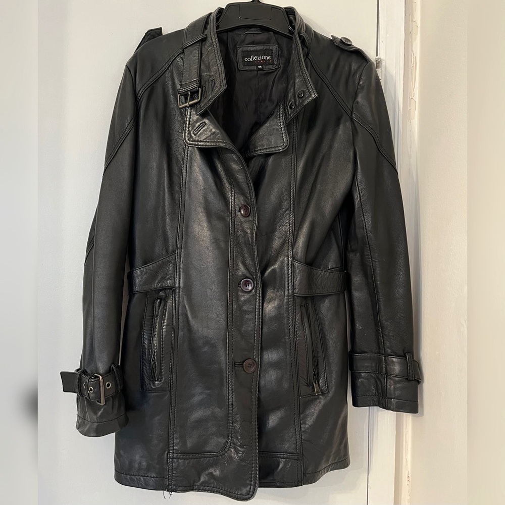 Vintage Italian 90s Moto Leather Jacket